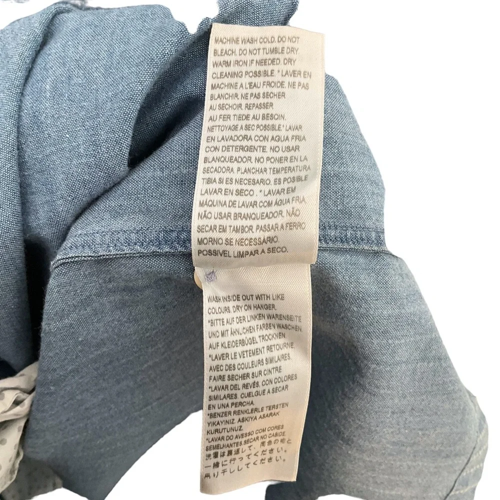 Levi’s Made & Crafted Light Blue Dotted Denim Shirt Dress With Pockets - Picture 16 of 16